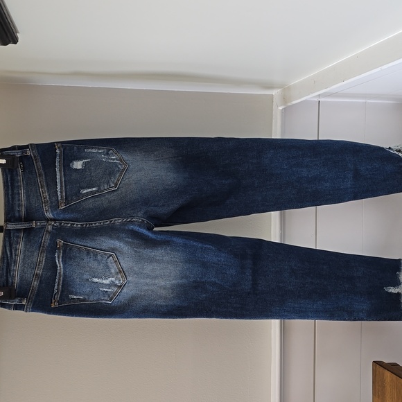Risen Cross Over Button Distressed Jeans - Picture 8 of 9